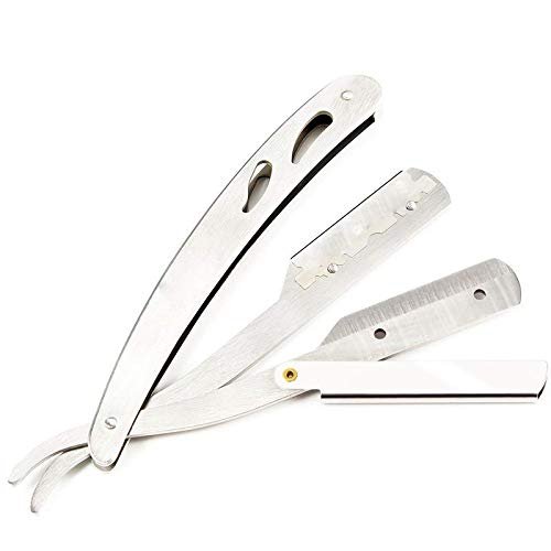 Foreign Holics Stainless Steel Straight Edge Safety Razor For Men Beard and Mustache Shaving Razor