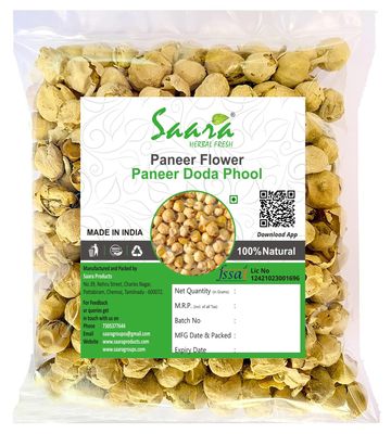 Saara HERBAL FRESH Paneer Dodi, 100g, Paneer Flower, Paneer Doda, Paneer Phool Herb for Diabetes, Withania Coagulans, (Pack of 1 X 100g)