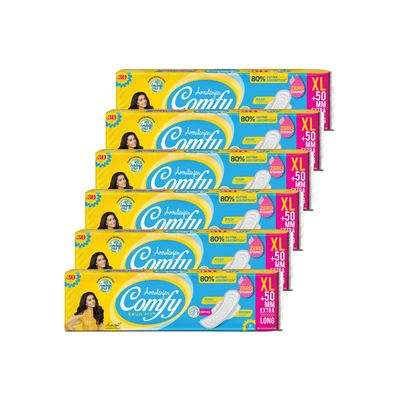 Amrutanjan Comfy Snug Fit DRY EXTRA LONG (6 PADS) PACK OF 6