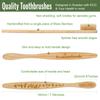 Bamboo Toothbrushes Biodegradable Eco Friendly - Natural Wooden Toothbrush with Soft Bristles - for Kids, Adults - Family 10 Pack view 2
