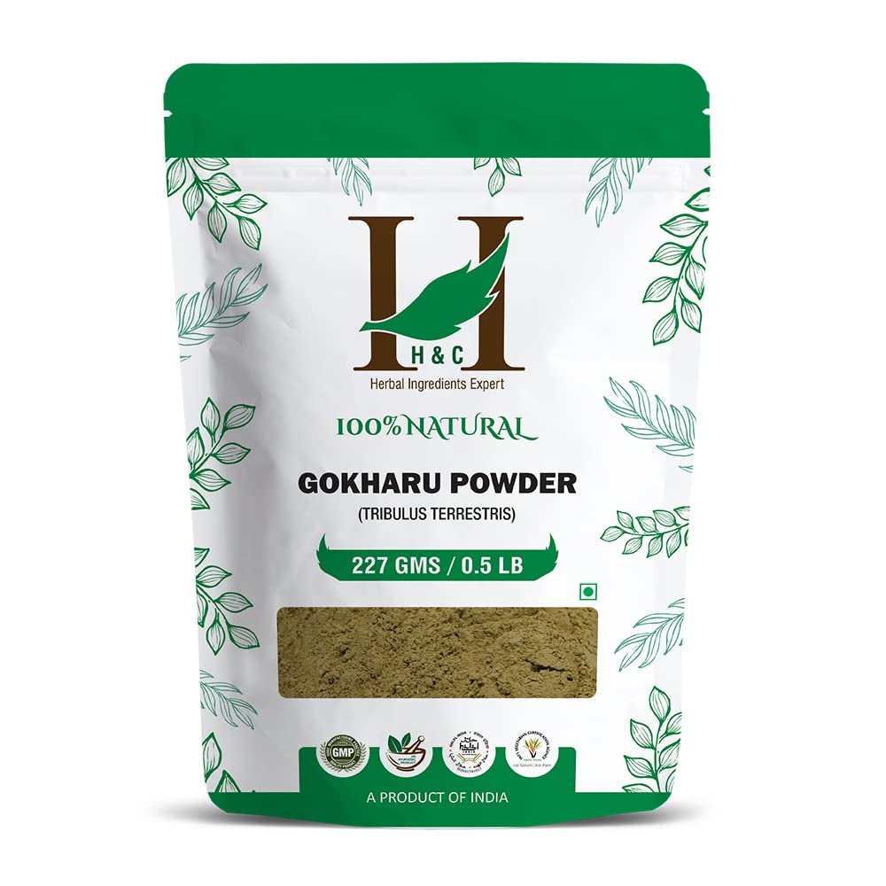 H&C Herbal Ingredients Expert Natural Gokharu Powder/Gokshura Powder | 227g | Promotes Overall Health - GMO and GLUTEN FREE