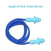 25 Pairs Corded Ear Plugs Soft Silicone Reusable Earplugs Noise Cancelling for Hearing Protection, Sleeping (Blue) view 3