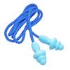 25 Pairs Corded Ear Plugs Soft Silicone Reusable Earplugs Noise Cancelling for Hearing Protection, Sleeping (Blue) view 4