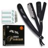 Equinox Professional Matte Black Straight Edge Razor with 100 Single Edge Derby Premium Blades - For Barbers, Salons, and Hair Enthusiasts view 1