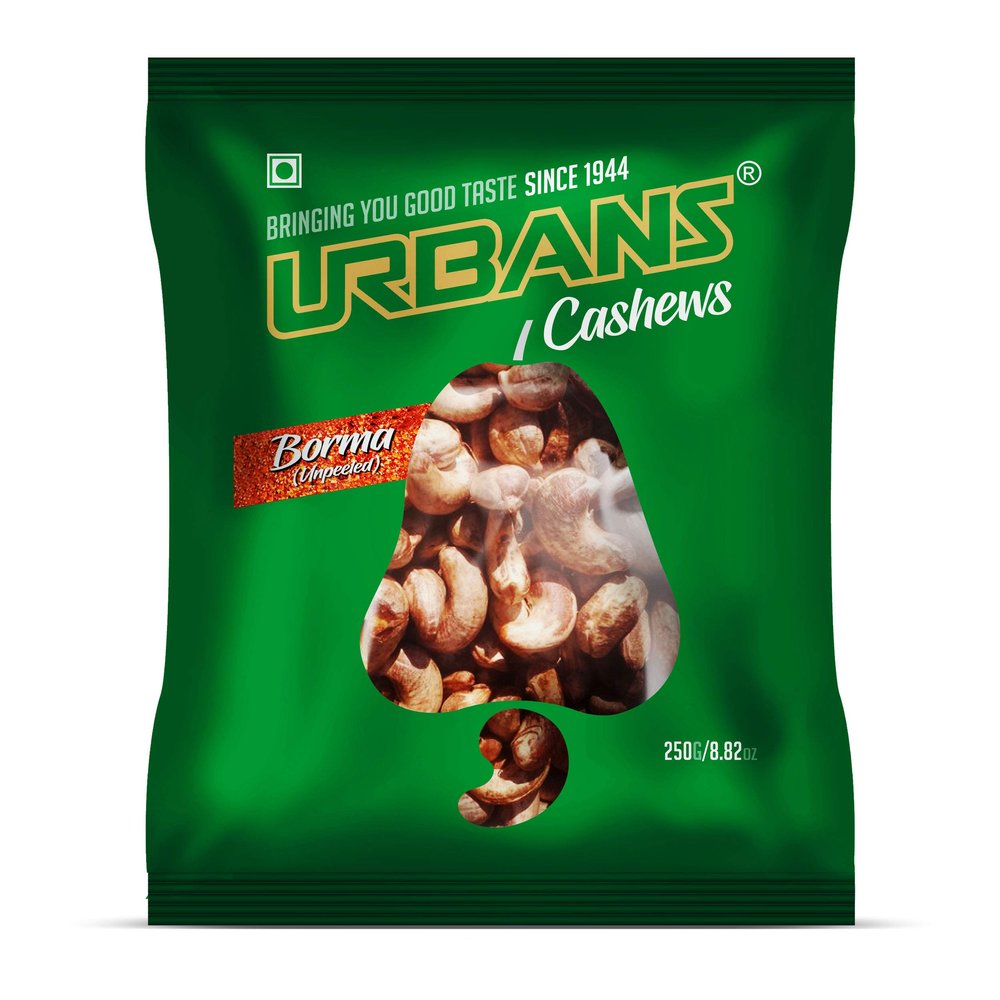 URBANS Unpeeled Borma Cashews With Skin Kaju Nuts (250Grams)