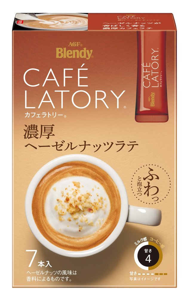 AGF Blendy CafeLatory Stick Rich Hazelnut Latte 7 Sticks | Made in Japan | Japanese Coffee