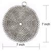 316 Premium Stainless Steel Cast Iron Cleaner, Chainmail Scrubber for Cast Iron Pan Pre-Seasoned Pan Dutch Ovens Waffle Iron Pans Scraper Cast Iron Grill Scraper Skillet Scraper Round (7 Inch) view 3