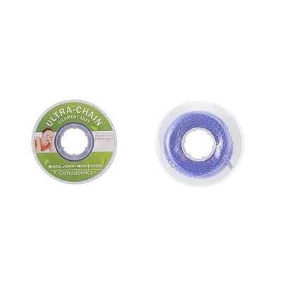 AnhuaDental Colorful Orthodontic Braces Rubber Chains,Dental Rubber Chains for Braces Power Chains for Orthodontic Treatment