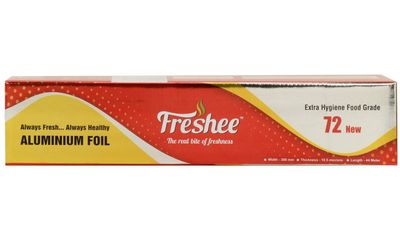 Freshee Silver Aluminium Foil 72 New 11 Microns Thickness | Food Packing Serving | Always Fresh..Always Healthy |Foil Paper & Wrapping Paper |Foil Paper for Roti Packing