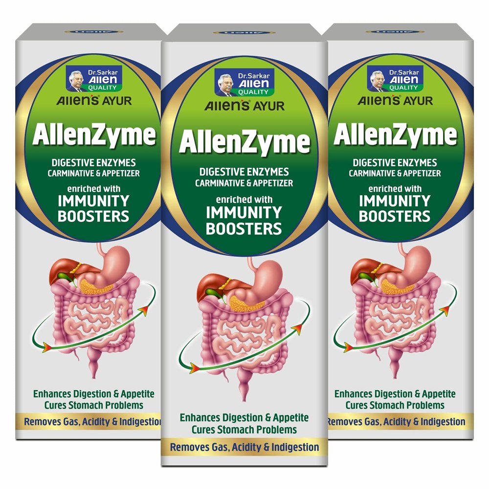 AllenZyme Ayurvedic Digestive Enzyme (250ml X 3 Packs) - helps to improve appetite, digestion