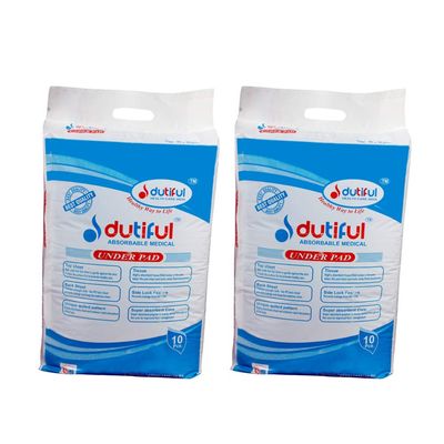 Dutiful underpads 20 pcs, size 60 * 90 cm large size (pack of 2)