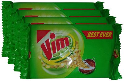 Vim Dishwash Bar, 165g (Pack Of 4)