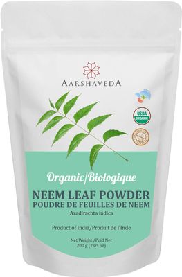 Aarshaveda Organic Neem Leaf Powder 200g USDA EU Halal Certified Ayurvedic Herbal Powder for Skin Hair Dental Immune & Digestive Health | Natural Blood Purification Supplement
