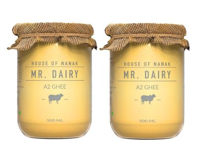 MR. DAIRY Organic Foods - 100% Pure Natural Desi A2 Milk Sahiwal Cow Ghee Ml Glass Bottle (2x500 Ml)