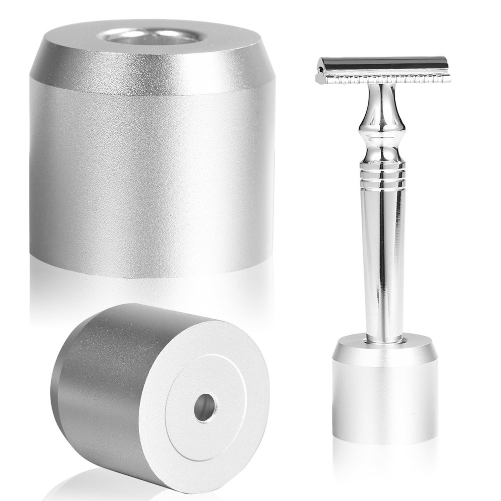 4 colors Razor Shaving Stands, Shaving Brush Stand,Round Mustache Shaver Brush Base Razor Shaving Brush Stand Zinc Alloy Holder Stable(1#)