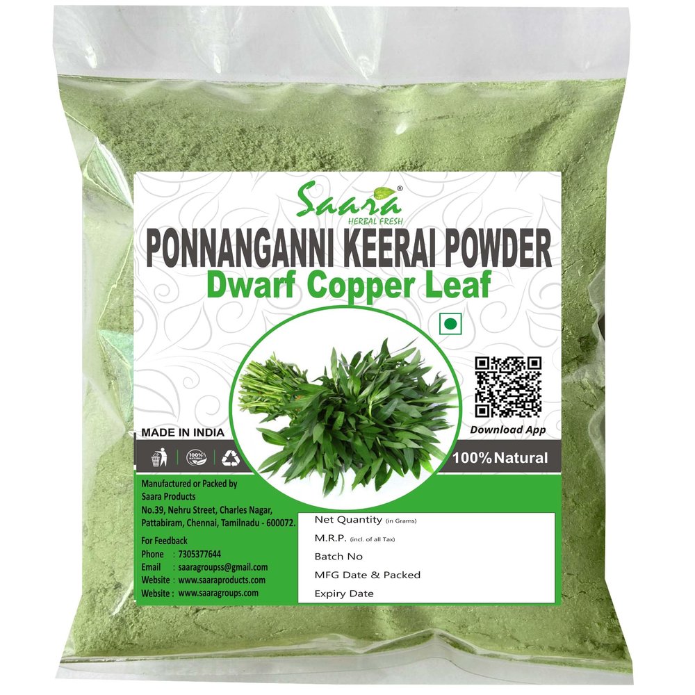 Saara Herbal Fresh Original Ponnanganni Powder 300g | Ponnanganni Keerai Podi | Dwarf Copperleaf Leaf Powder | Gudari Saag