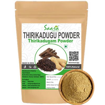 Saara HERBAL FRESH Thirikadugu Powder, 400g, Thirikadugam, Trikatu Churna, Katutraya Churna, Three Peppers, Thirukaduga Powder, (pack of 4 x 100g)