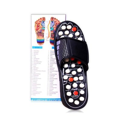 ACi Acupressure India Accu Paduka Massage Leg Foot Massager Slippers - Free Size (Black)