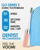 Voom Sonic Go 1 Series Travel Electric Toothbrush | Battery Operated Sonic Toothbrush for Adults & Kids, Pink view 3