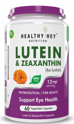 HealthyHey Nutrition Natural Lutein 10mg with 2mg Zeaxanthin - Support Eye Health - 60 Veg. Capsules