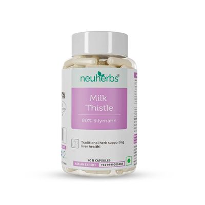 Neuherbs Milk Thistle - 60 Capsules| Liver detox supplement With 800 Mg Of Silymarin | Supports Healthy & Strong Liver