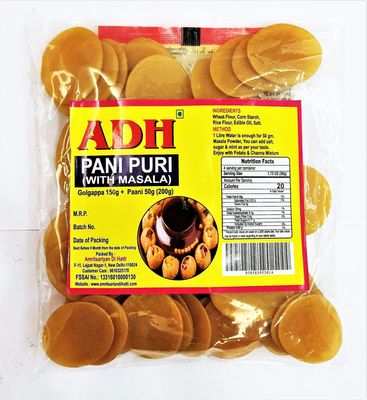 ,Adh Golgappa || Pani puri packet ready to eat - Fry or Bake in Microwave || instant pani puri pellets || Golgappe Packet Readymade || Pani Puri Papad || pani poori Panipuri packets -with (PANI Masala & Chutney Pouch ) Value Pack, 200g