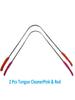 D-Sales Tongue Cleaner with Plastic Handle for Remove Bacteria & Bad Breath 2 Pcs Pink & Red view 1