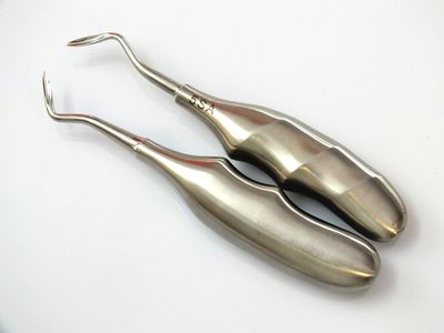 ADDLER Dental PREMIUM FLOHR Root Elevator Left And Right PAIR. EASY FINGER NO SLIP NO RUST LIGHT WEIGHT HANDLE 5SA 4SA