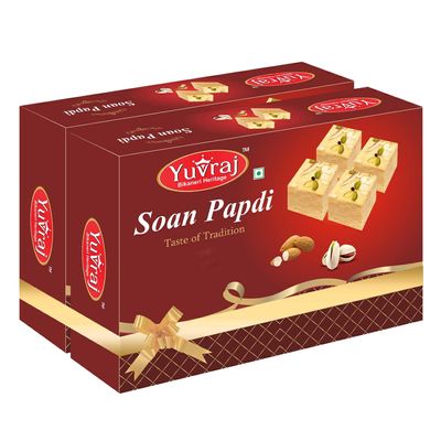 Yuvraj Food Product Soan Papdi Sweets patisa Combo pack of 3 (400 Gm X 3)