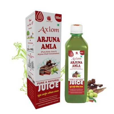Axiom Arjuna Amla Juice 500ml | Natural Source of Calcium | Controls Blood Pressure | Control Cholesterol Level | No Added Sugar | 100% Natural WHO GMP Certified