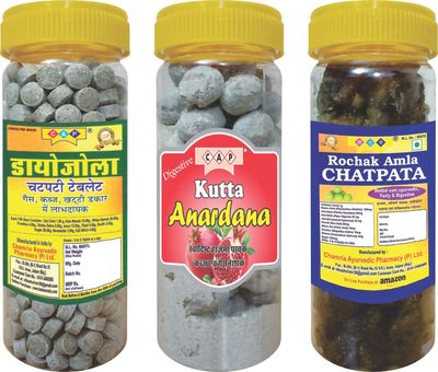 cap Kutta anardana goli dayojola chatpati tablet & pachak chatpata amla candy - 570 Grams (Combo of 3)