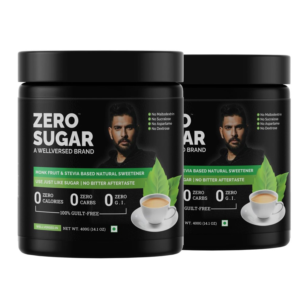Ketofy Zero Sugar (2x400g) |Stevia and Monk Fruit |No Maltodextrin, No Aspartame |No Bitter Aftertaste |Sugar Free |Tastes Just Like Sugar |Ultra Low GI Keto Sweetener | Natural Sweetener
