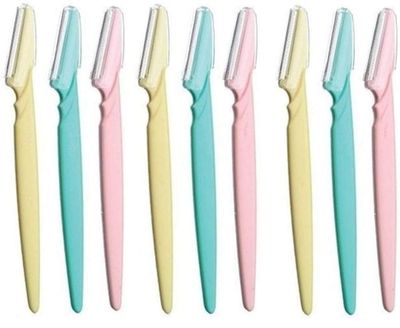 Digital Shoppy Women Eyebrow Trimmer Facial Hair Remove Razor Eyebrow Epilator Eye Brows Blades Shaver Knife Girl Makeup Cutting Cosmetic Tool (9 Pieces)