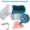 Retainer Cleaning Case, Denture Case, Denture Brush Cups Bath,Dentures Container with Strainer Basket Holder for Travel view 3