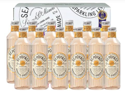 SEPOY & CO. Ginger Ale, Made with 100% Natural Ginger, Low Calorie, Enjoy as Cocktail Mixer or Mocktail, Pack of 12 X 200ml
