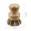 AUEAR, Natural Bamboo Dish Scrub Brush Cleaning Pot Scrubber Brushes Coconut Bristles for Cast Iron Skillet Pots Pans (2-Pack, Deep Color) view 2