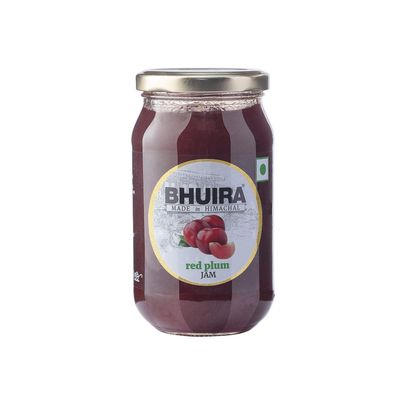 Bhuira Red Plum Jam - 470g | All Natural No Added Preservatives, Artificial Colors | Handmade Himachal Vegan Spread | Breakfast Dessert Jam | Healthy Snack | Sweet Tart