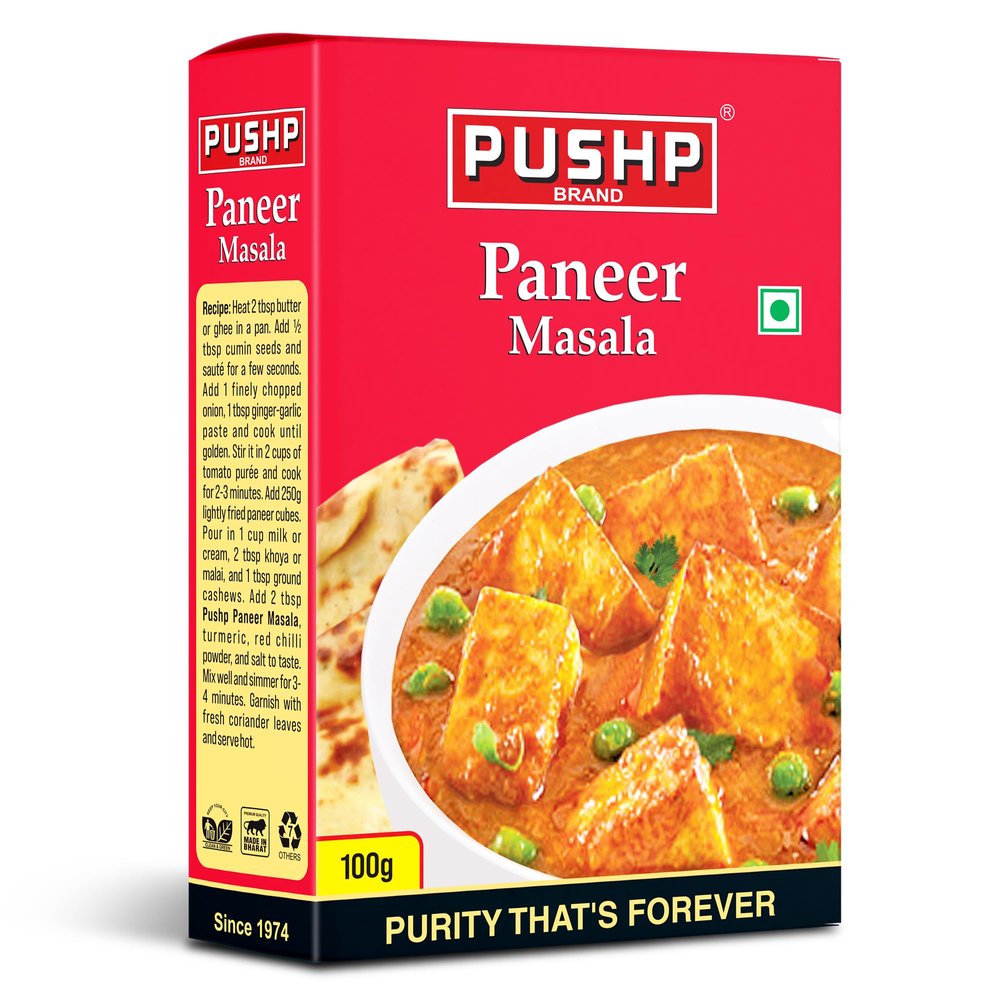 Pushp Brand Paneer Masala Box (100G Pack Of 1), Vegetable Masala