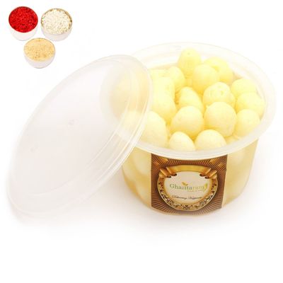 Ghasitaram Gifts Bhaidooj Gifts Bhaidooj Sweet - Fresh Chenna Angoor (mini Rosgulla) Pack Small