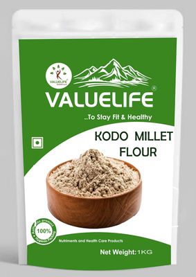 Value Life Kodo Millet Flour 1KG Pack Finely Ground Kodo Millet Flour for Recipes and Kitchen Use (1KG)