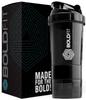 Boldfit Spider Gym Shaker Bottle, Shakers for Protein Shake with 2 Storage Compartment Gym protein shaker for workout (High Density Polyethylene, Pack of 1, Black),500 ml view 1