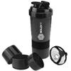 Boldfit Spider Gym Shaker Bottle, Shakers for Protein Shake with 2 Storage Compartment Gym protein shaker for workout (High Density Polyethylene, Pack of 1, Black),500 ml view 2