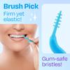 Trueocity Dental Flossers Brush Picks 4 Pack w/Travel Case (200 Total Count), Dental Floss Glides Easy Between Teeth, Flosser Helps Prevent Tooth Decay & Gum Disease, Easy Grip Handle, Mint Flavored view 4