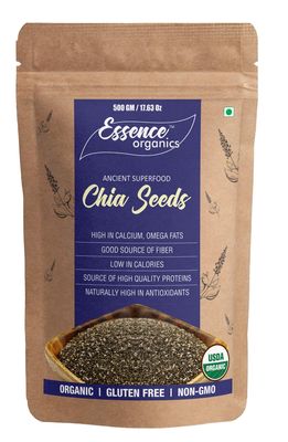 Essence Organics Chia Seeds (500 Grams) - Gluten Free, NON GMO Chia Seeds (Chia Seeds 500 Grams) (Chia Seeds (300 Grams))