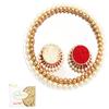 Ghasitaram Gifts Bhaidooj Gifts - White Pearl Pooja Thali with 400 GMS of Soan Papdi view 1