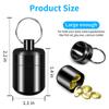 CHIVENIDO Small Pill Box, Waterproof Pill Fob Organizer, Portable Pill Holder Keychain (Black) view 2