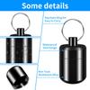 CHIVENIDO Small Pill Box, Waterproof Pill Fob Organizer, Portable Pill Holder Keychain (Black) view 3