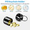CHIVENIDO Small Pill Box, Waterproof Pill Fob Organizer, Portable Pill Holder Keychain (Black) view 4