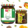 Add me Combo Pickle Original Rajasthani aam ka achar, and Chunda Pickle Sweet Mango Chutney with jeera 200g chundo khatta meetha Without Oil Mango Chutney Glass Pack view 1