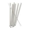 Abbott Collection 27-ECOSTRAW-06-SIL 6 Straight Wide Straws&Brush-SIL-8" l, Silver view 2